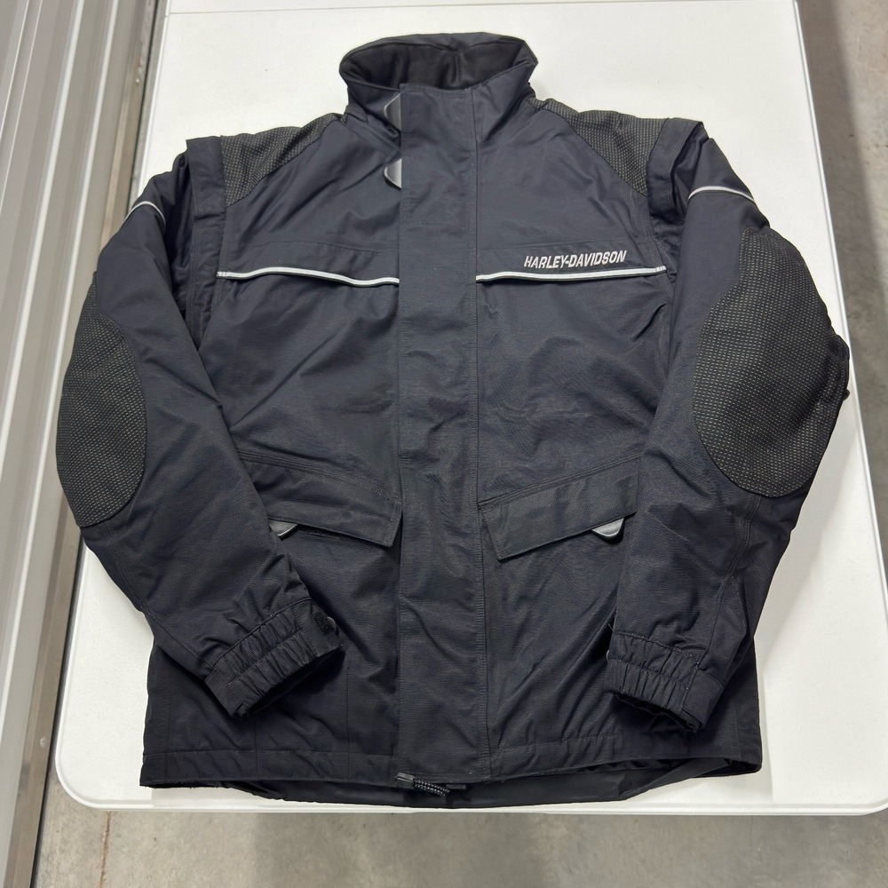 Harley-Davidson Riding Jacket Mens XS Black Excellent Textile Padded Moto